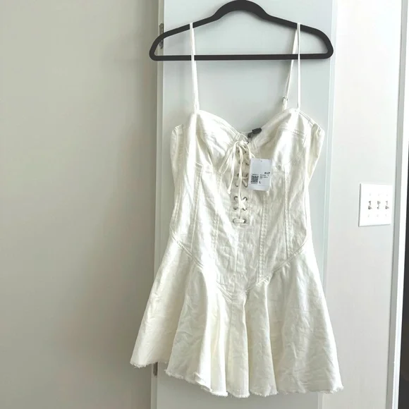 NWT Forever21 Lace-Up Corset Mini Dress - Size L - Picture 2 of 3
